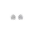 3 Prong Basket Pushback Stud Earrings - 14K White Gold - 1ct