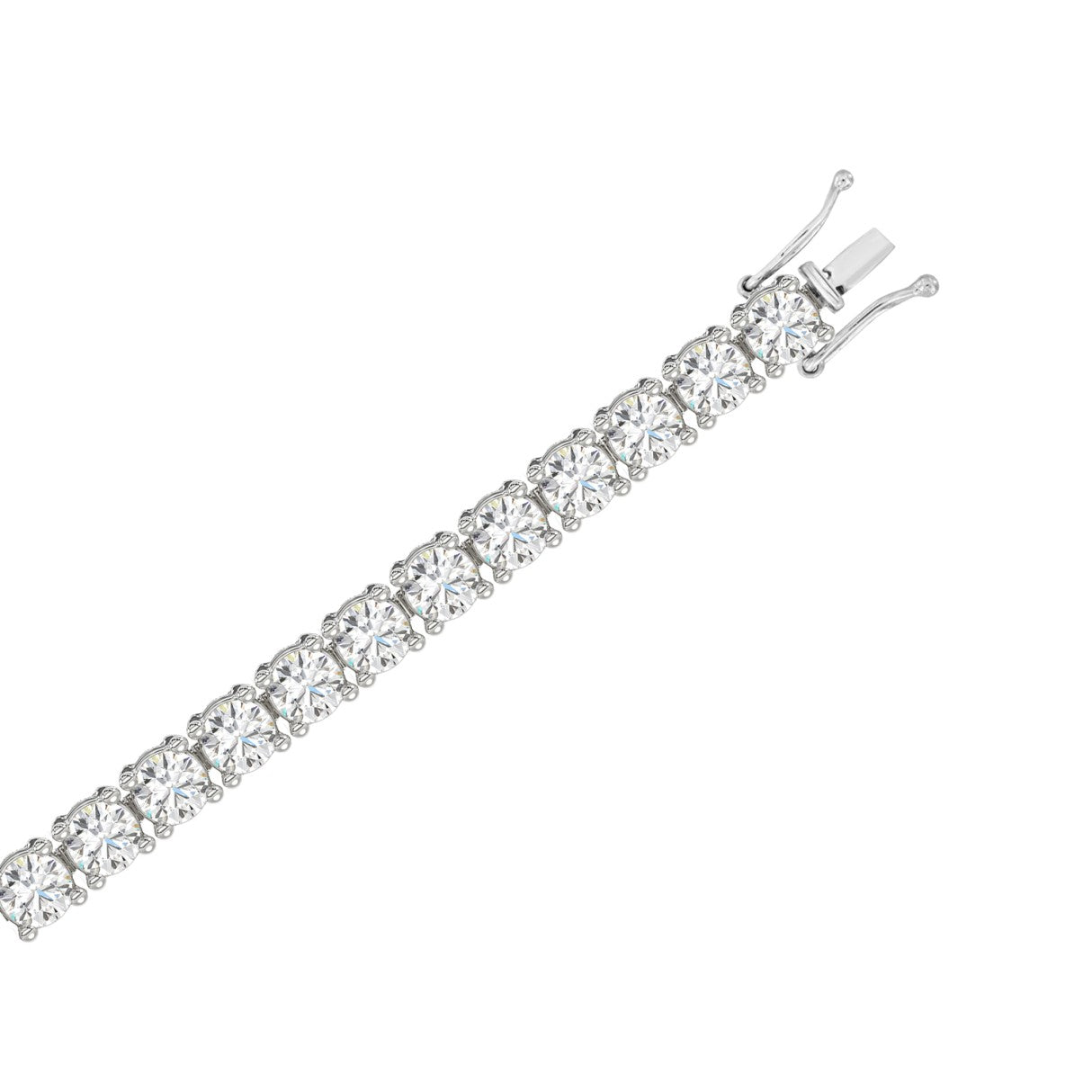 Basket 4 Prong Tennis Bracelet - 10K White Gold - 2.57ct