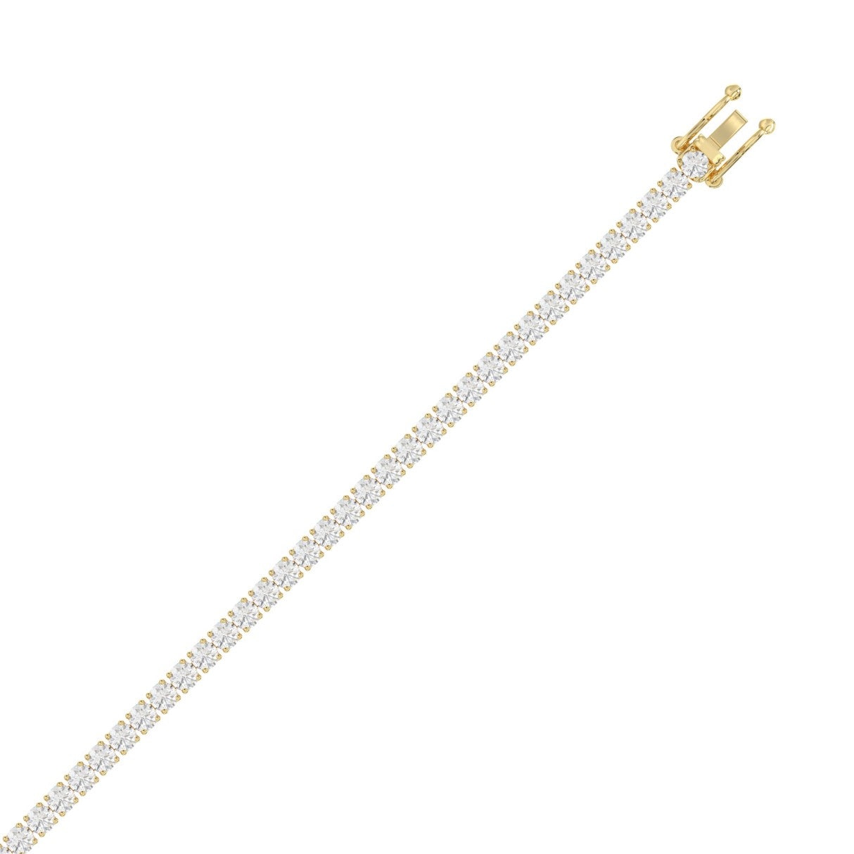 Basket 4 Prong Tennis Bracelet - 10K Yellow Gold - 6.19ct