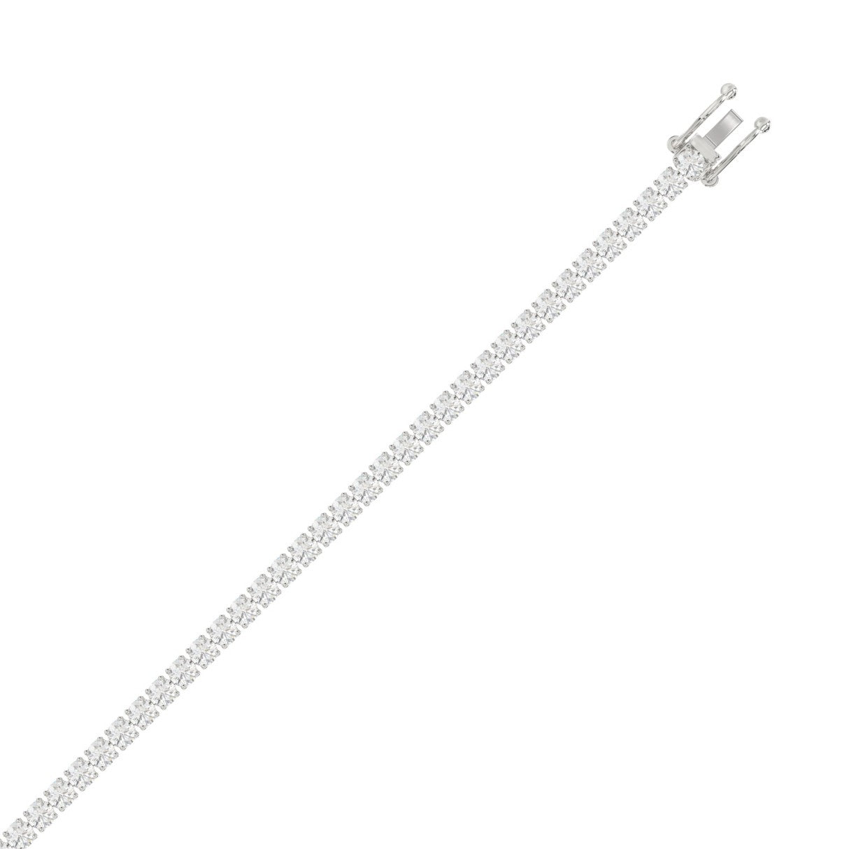 Basket 4 Prong Tennis Bracelet - 10K White Gold - 5ct