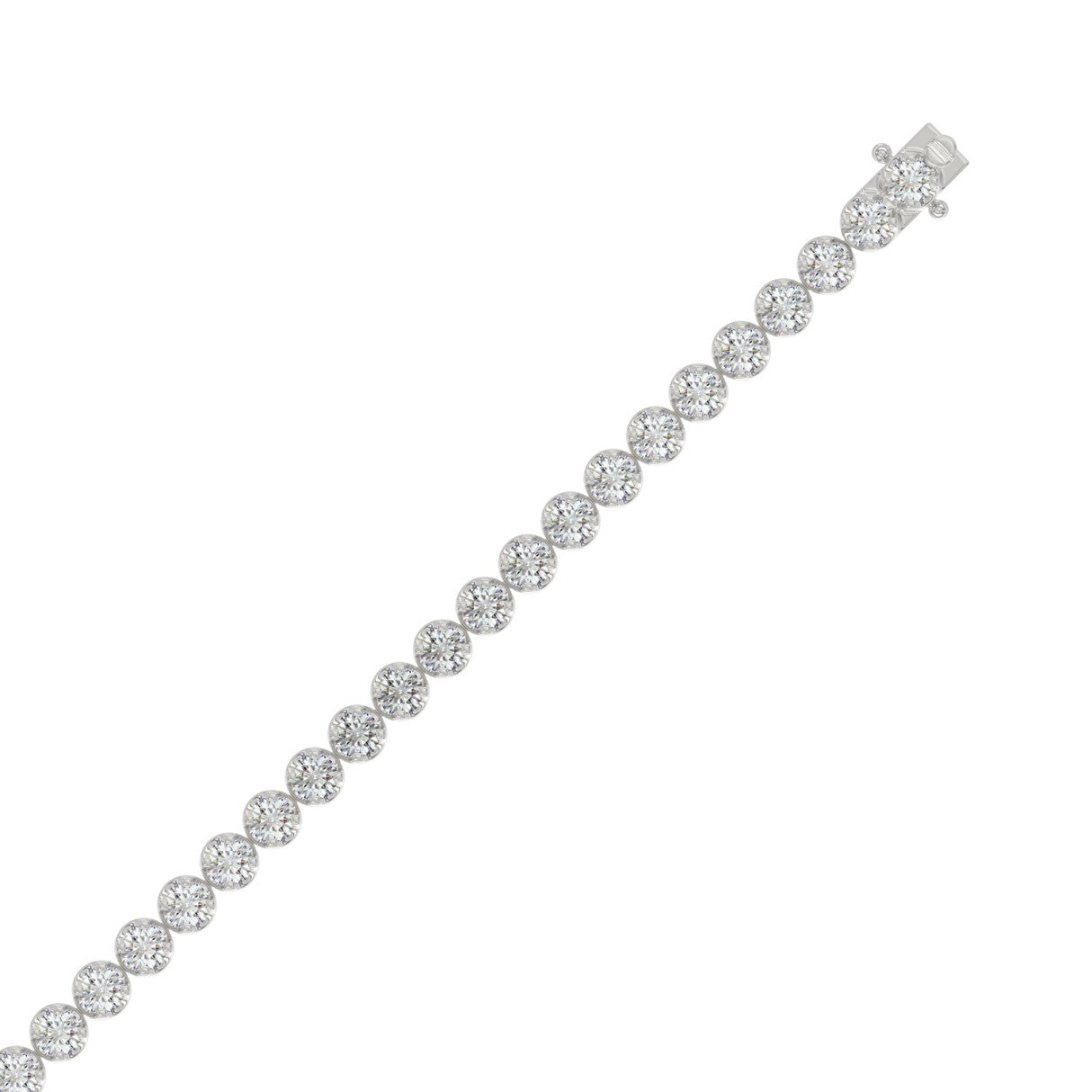 Microfusion Prong Set Tennis Bracelet - 10K White Gold - 4.29ct