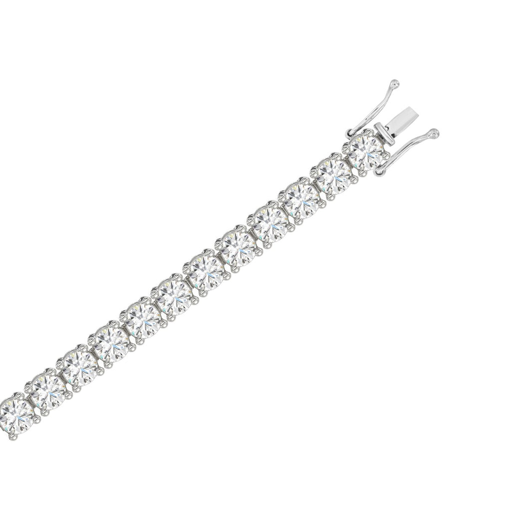 Basket 4 Prong Tennis Bracelet - 10K White Gold - 3.21ct
