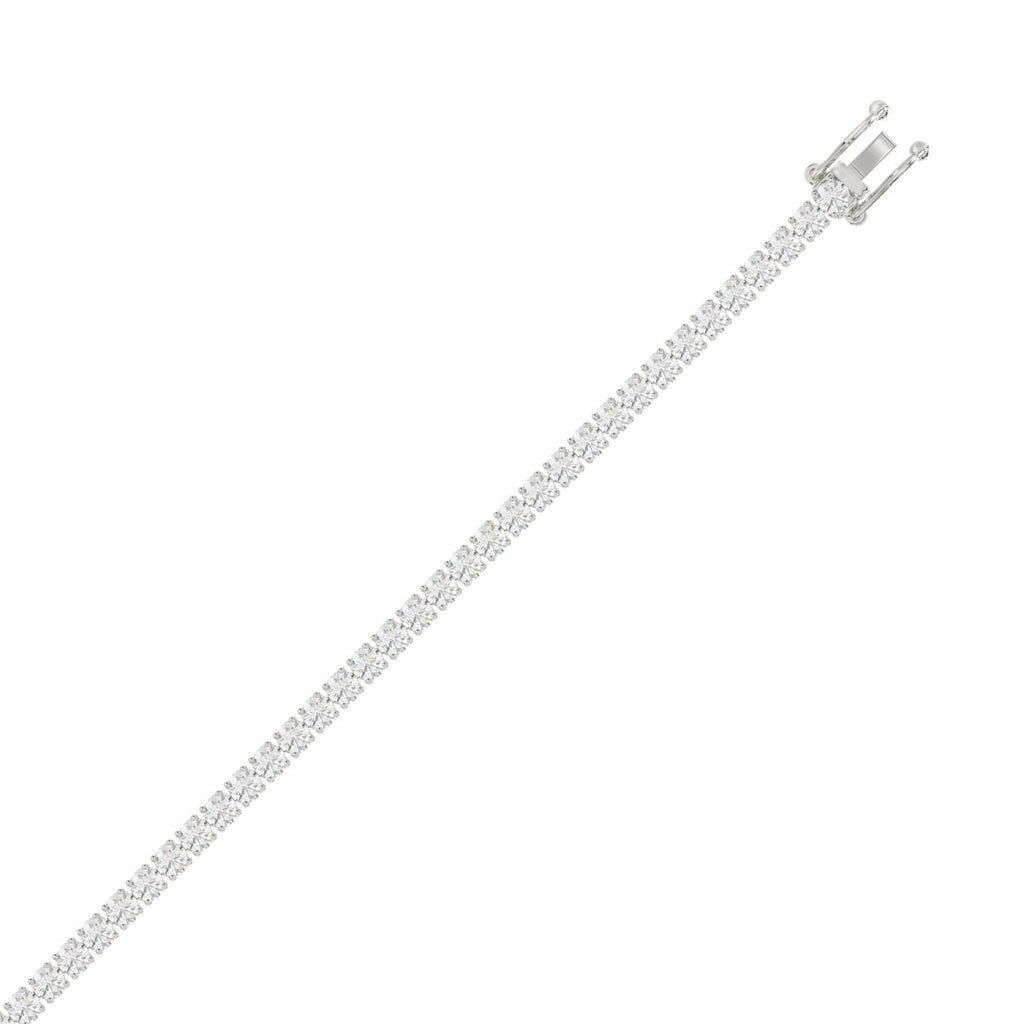 Basket 4 Prong Tennis Bracelet - 10K White Gold - 4.74ct