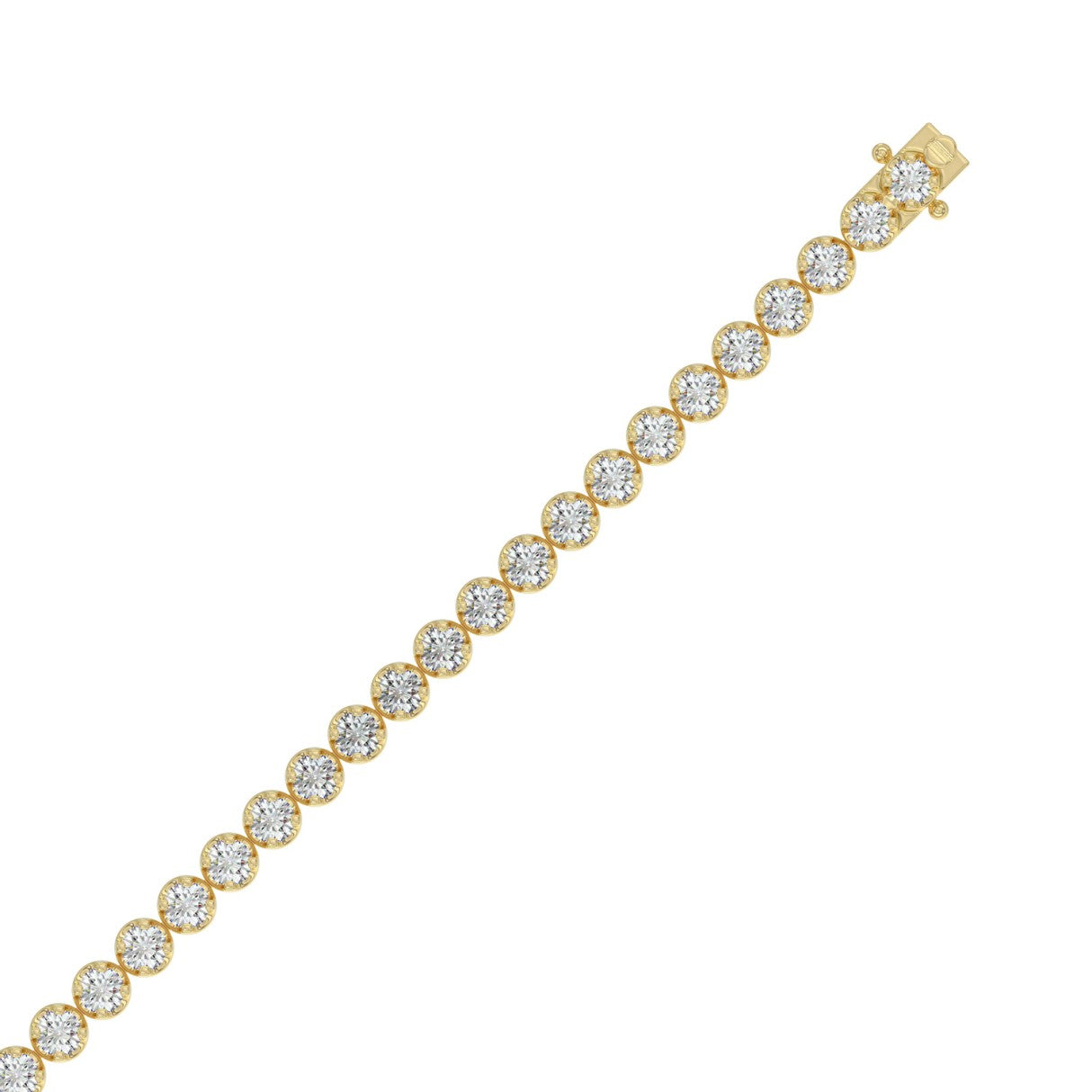 Microfusion Prong Set Tennis Bracelet - 10K Yellow Gold - 5ct
