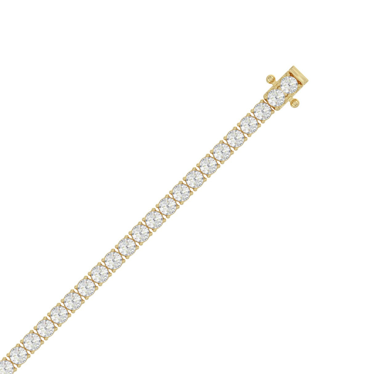 Basket 4 Prong Tennis Bracelet - 10K Yellow Gold - 8.5ct