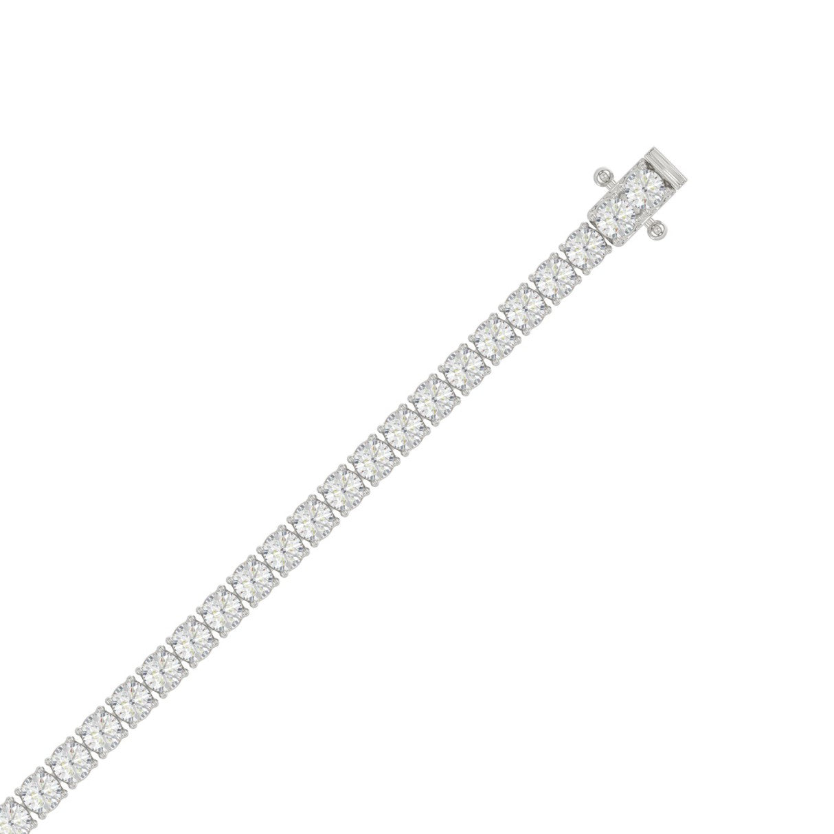 Basket 4 Prong Tennis Bracelet - 10K White Gold - 8.5ct
