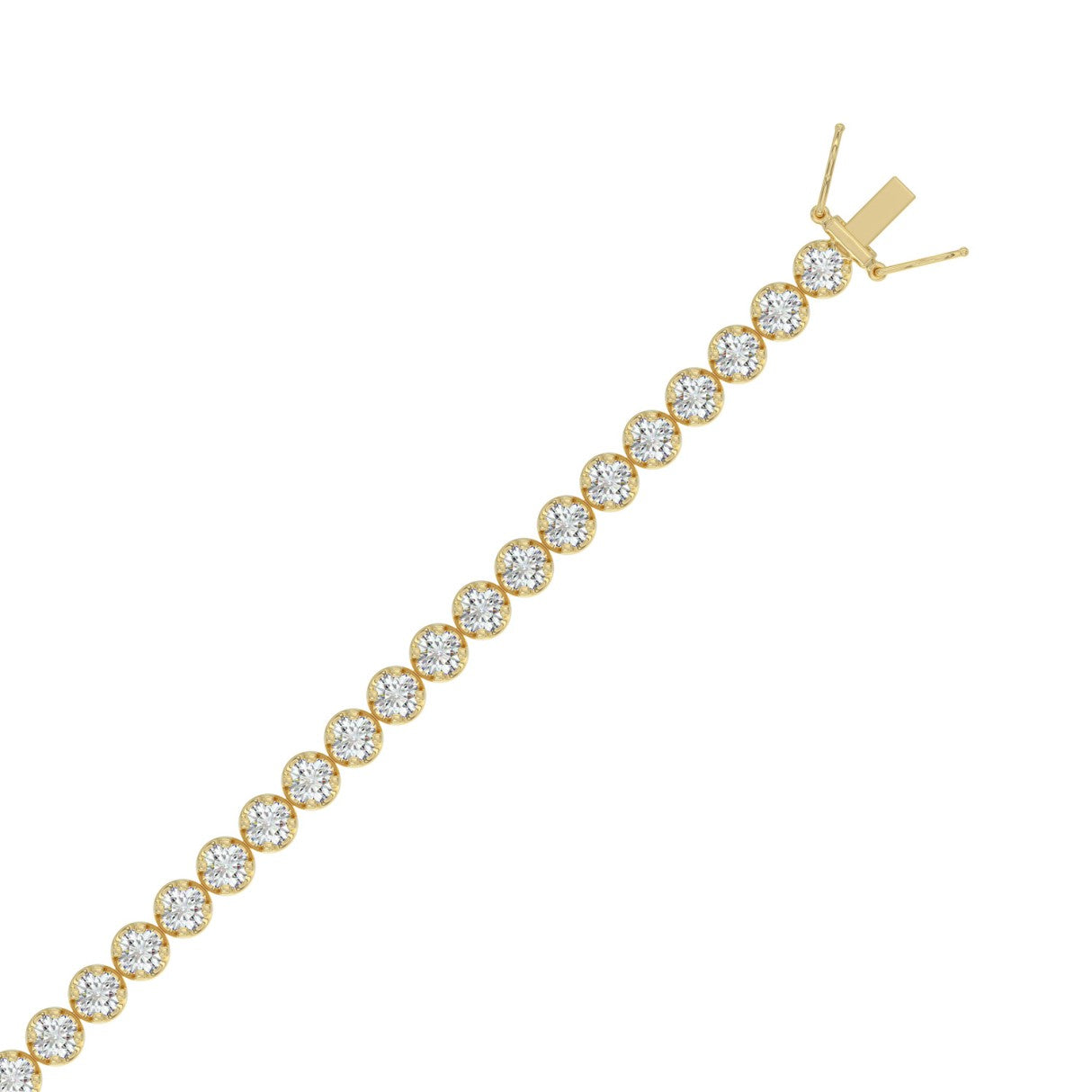 Microfusion Prong Set Tennis Bracelet - 10K Yellow Gold - 6.07ct