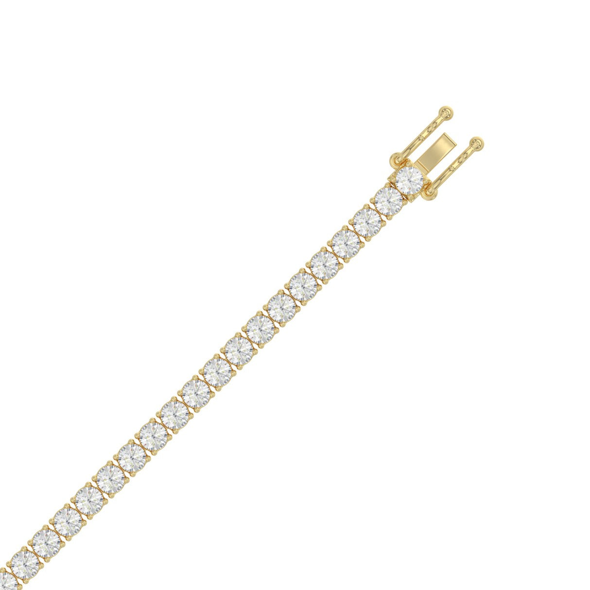 Basket 4 Prong Tennis Bracelet - 10K Yellow Gold - 6ct