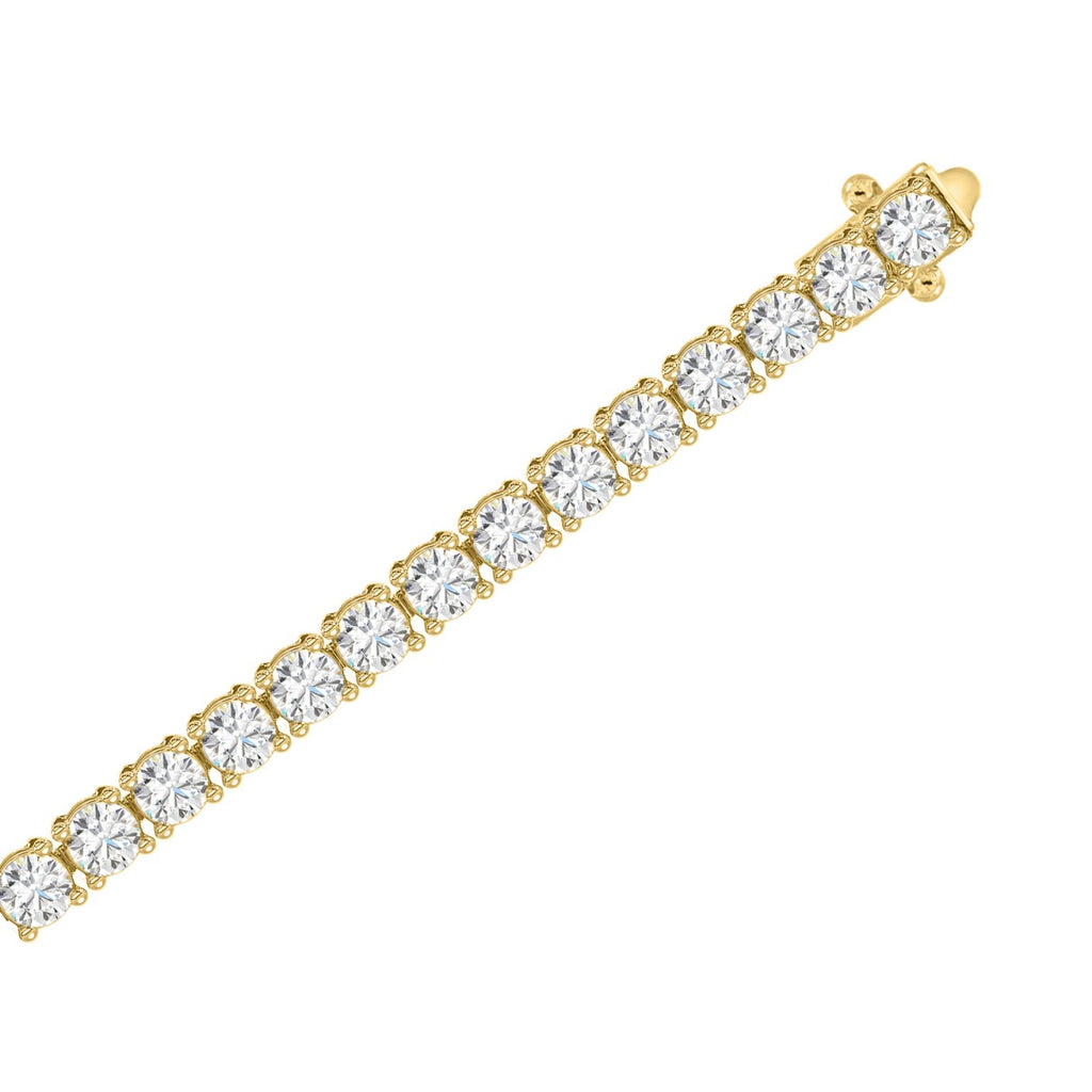 Basket 4 Prong Tennis Bracelet - 10K Yellow Gold - 3.64ct