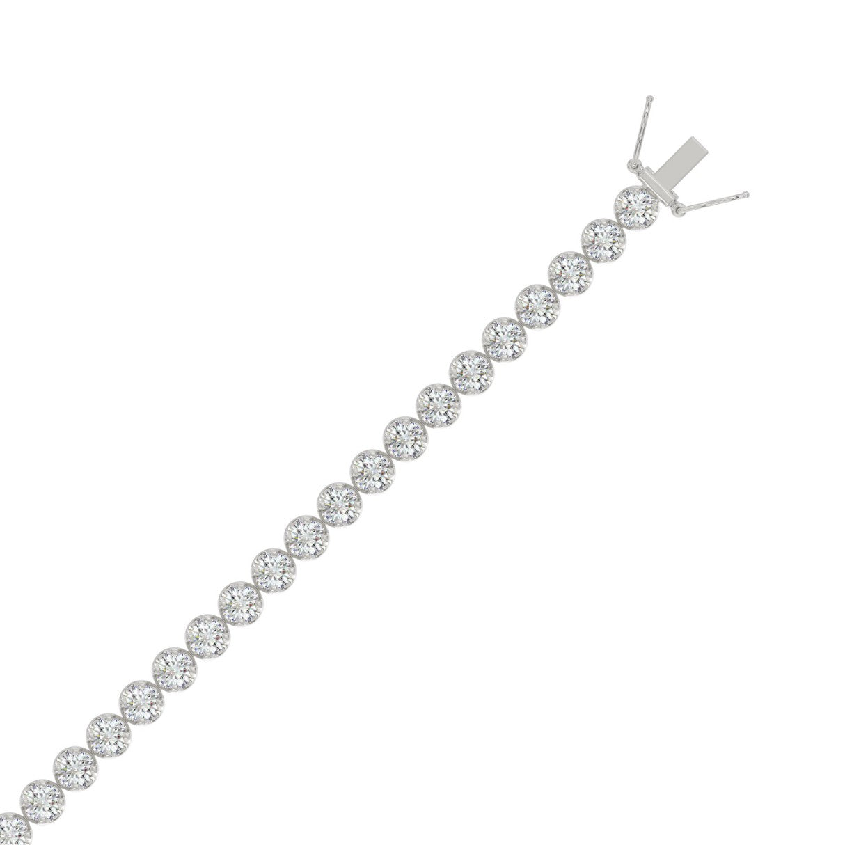 Microfusion Prong Set Tennis Bracelet - 10K White Gold - 6.5ct