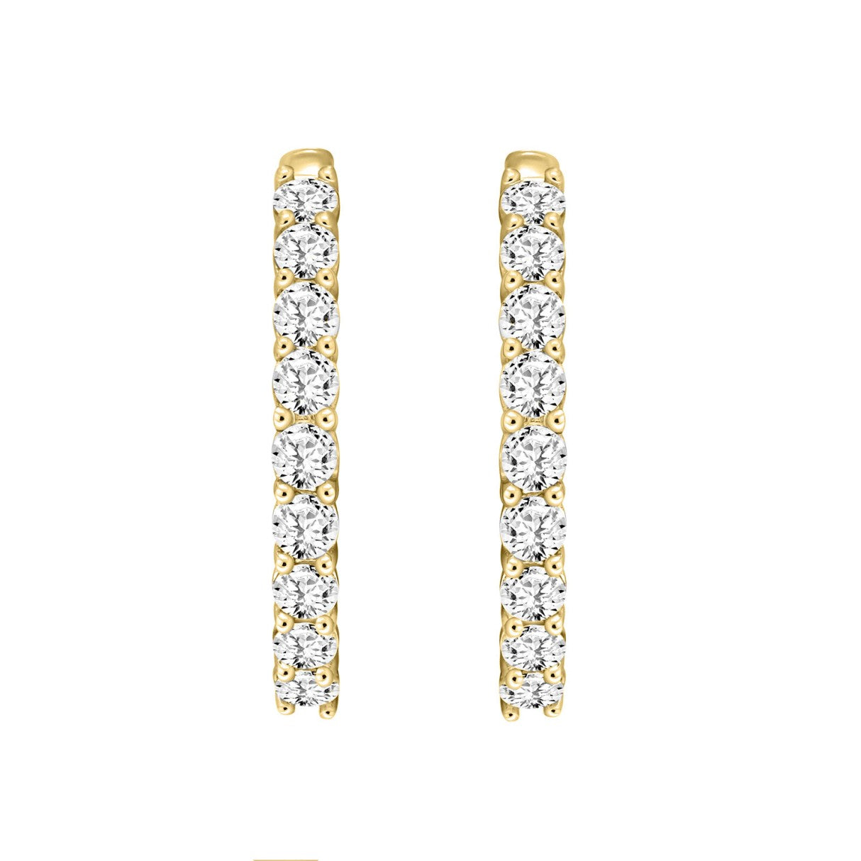 Lab Diamond Inside-Out Round Hoop Earring 14K Yellow Gold - 14K Yellow Gold - 7ct
