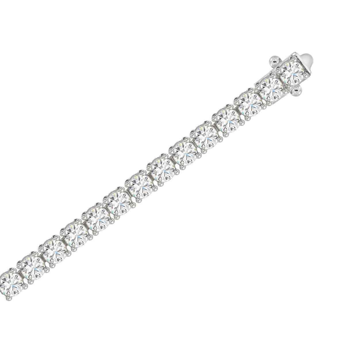 Basket 4 Prong Tennis Bracelet - 10K White Gold - 3.64ct