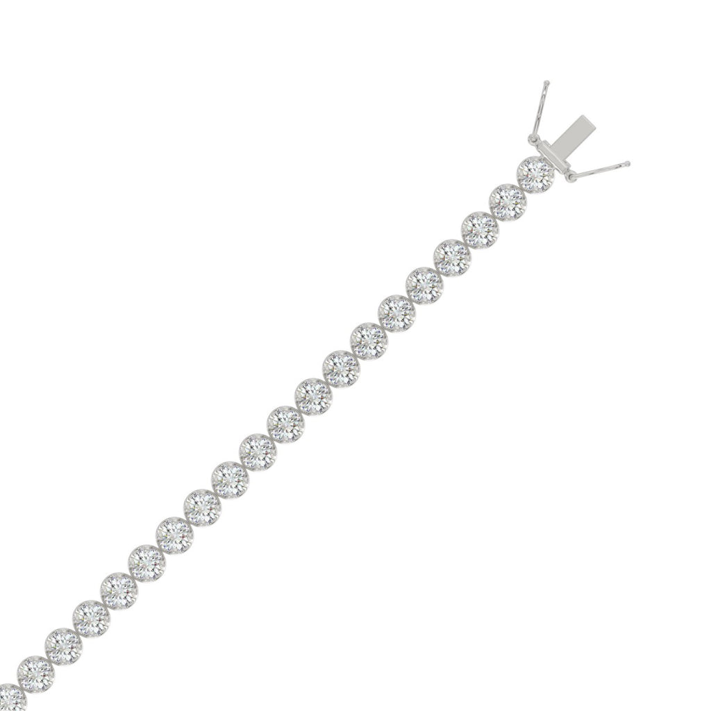 Microfusion Prong Set Tennis Bracelet - 10K White Gold - 7ct