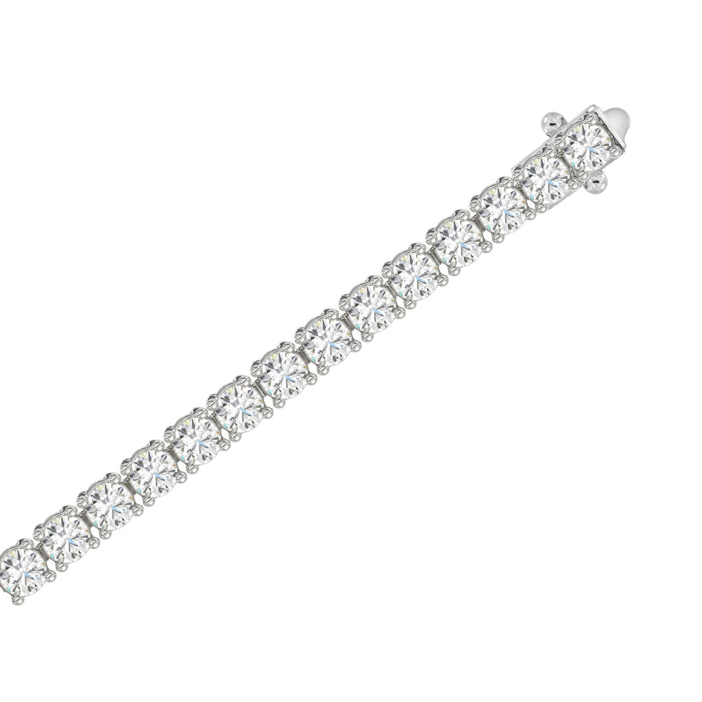 Basket 4 Prong Tennis Bracelet - 14K White Gold - 3.21ct