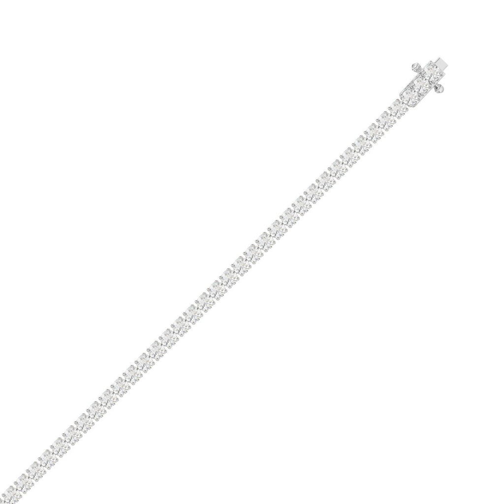 Basket 4 Prong Tennis Bracelet - 10K White Gold - 4.74ct