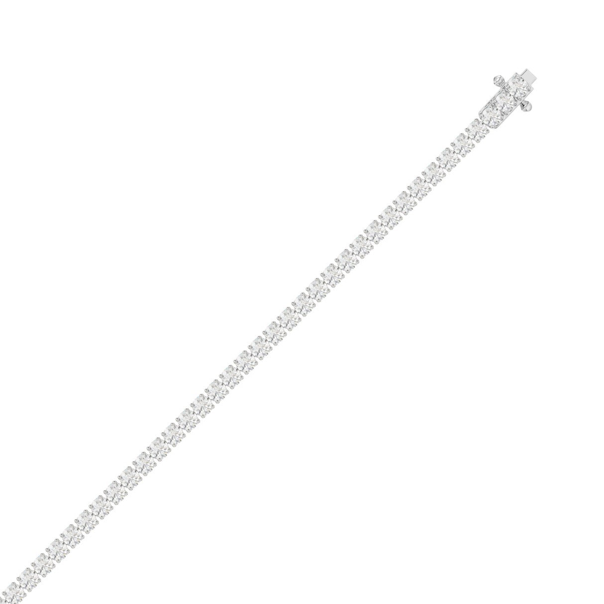 Basket 4 Prong Tennis Bracelet - 10K White Gold - 4.74ct