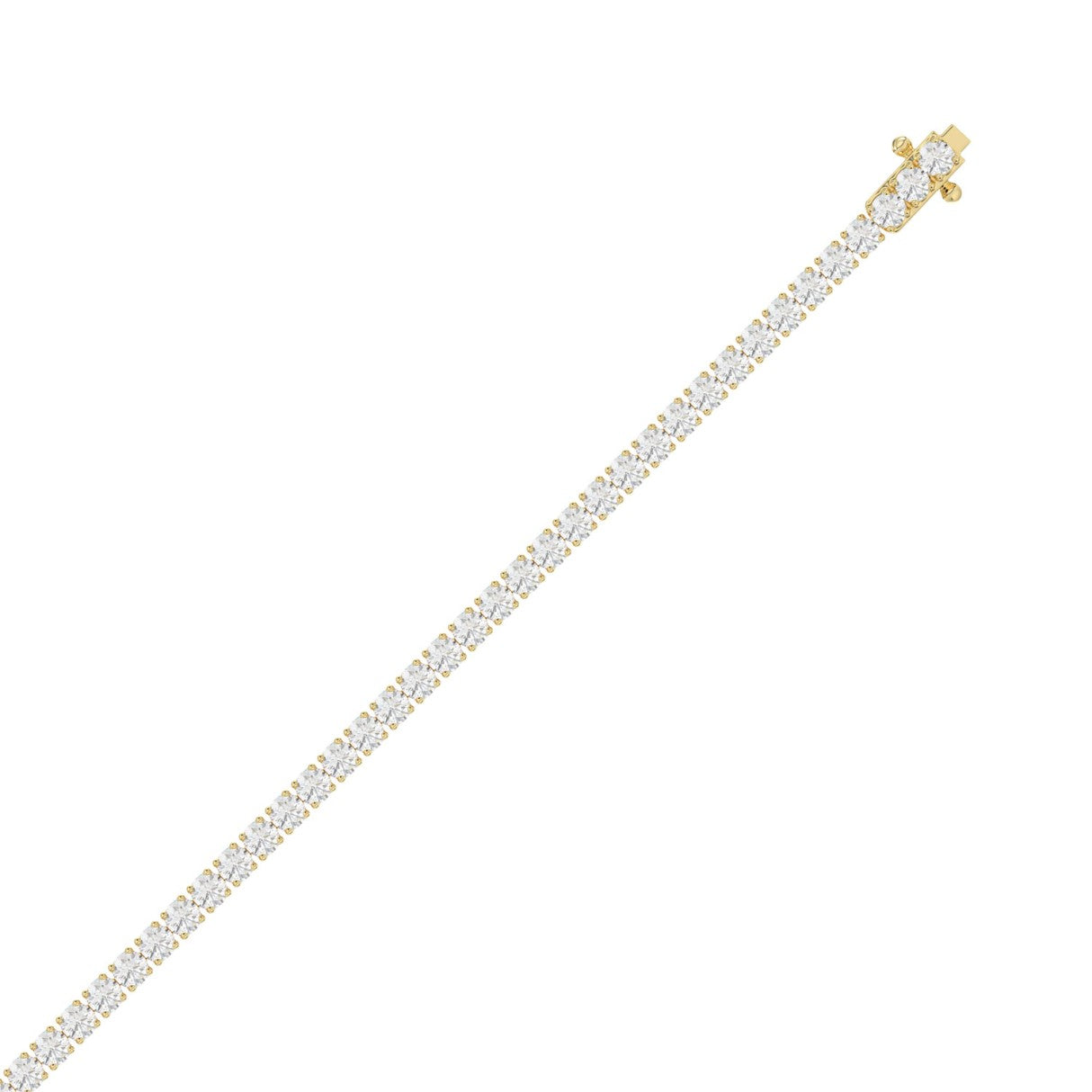 Basket 4 Prong Tennis Bracelet - 10K Yellow Gold - 6.19ct