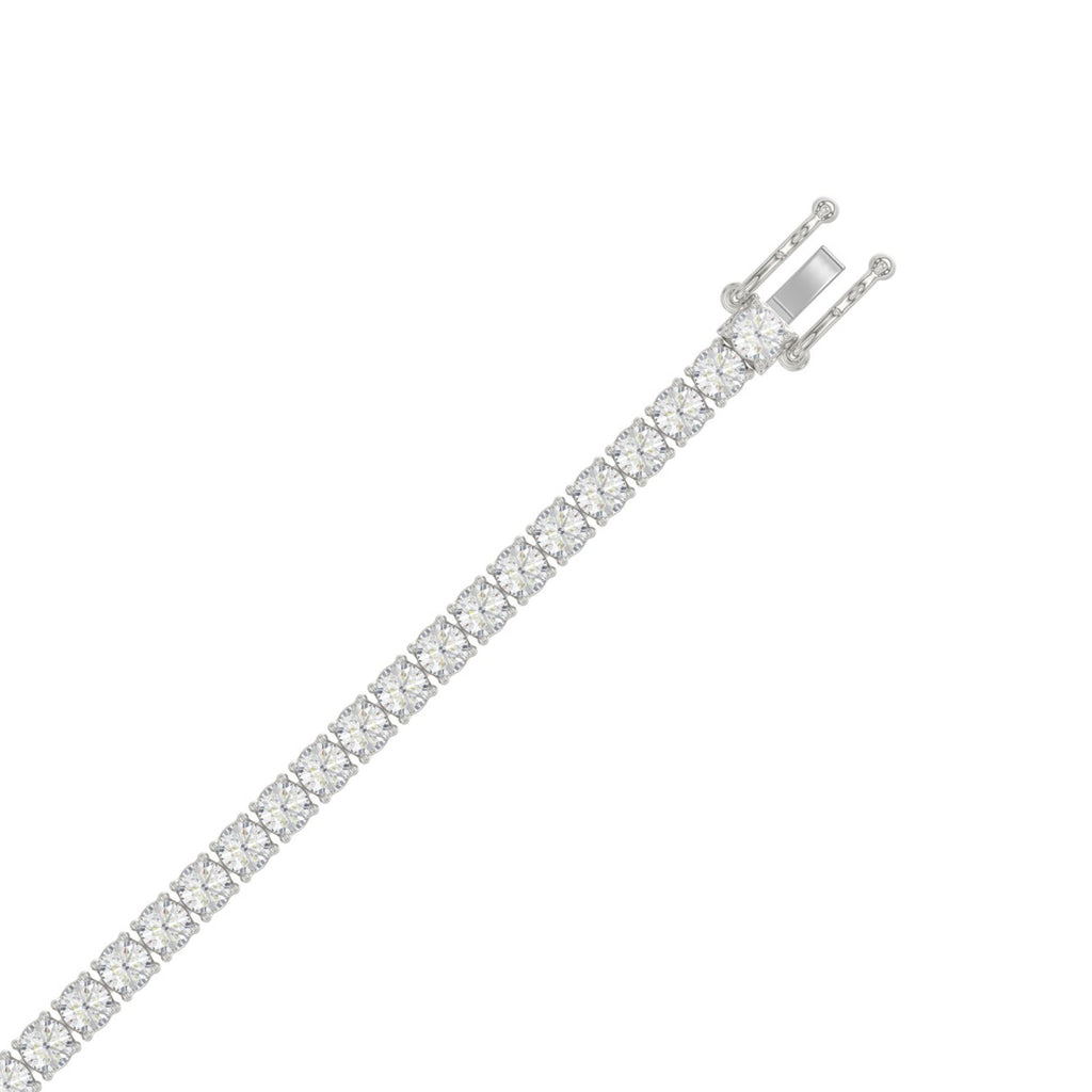 Basket 4 Prong Tennis Bracelet - 10K White Gold - 7ct
