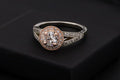 Oval halo diamond engagement ring