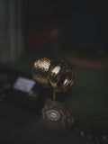 Hammered gold band ring